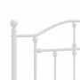 Bettgestell aus Metall mit weißem Kopfteil 100x200 cm von vidaXL, Betten und Lattenroste - Ref: Foro24-353483, Preis: 76,29 €...