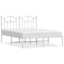 Bettgestell aus weißem Metall mit Kopfteil 140x200 cm von vidaXL, Betten und Lattenroste - Ref: Foro24-353489, Preis: 126,09 ...