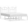 Estructura de cama con cabecero metal blanca 140x200 cm de vidaXL, Camas y somieres - Ref: Foro24-353489, Precio: 123,90 €, D...