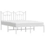 Estructura de cama con cabecero metal blanca 140x200 cm de vidaXL, Camas y somieres - Ref: Foro24-353489, Precio: 123,90 €, D...