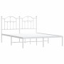 Estructura de cama con cabecero metal blanca 140x200 cm de vidaXL, Camas y somieres - Ref: Foro24-353489, Precio: 125,99 €, D...