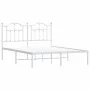 Estructura de cama con cabecero metal blanca 140x200 cm de vidaXL, Camas y somieres - Ref: Foro24-353489, Precio: 123,90 €, D...