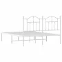 Estructura de cama con cabecero metal blanca 140x200 cm de vidaXL, Camas y somieres - Ref: Foro24-353489, Precio: 123,90 €, D...