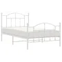 White metal bed frame with headboard and footboard 100x190 cm by vidaXL, Beds and slatted bases - Ref: Foro24-353500, Price: ...