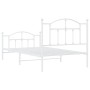 Estructura cama metal cabecero y estribo blanca 100x190 cm de vidaXL, Camas y somieres - Ref: Foro24-353500, Precio: 100,84 €...