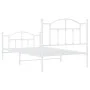 White metal bed frame with headboard and footboard 100x190 cm by vidaXL, Beds and slatted bases - Ref: Foro24-353500, Price: ...