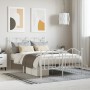 Estructura cama metal con cabecero y estribo blanco 120x200 cm de vidaXL, Camas y somieres - Ref: Foro24-353504, Precio: 131,...