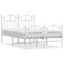 Estructura cama metal con cabecero y estribo blanco 120x200 cm de vidaXL, Camas y somieres - Ref: Foro24-353504, Precio: 130,...