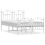 Metal bed frame with headboard and white footboard 120x200 cm by vidaXL, Beds and slatted bases - Ref: Foro24-353504, Price: ...