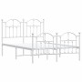 Metal bed frame with headboard and white footboard 120x200 cm by vidaXL, Beds and slatted bases - Ref: Foro24-353504, Price: ...
