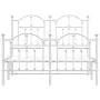 Estructura cama metal con cabecero y estribo blanco 120x200 cm de vidaXL, Camas y somieres - Ref: Foro24-353504, Precio: 130,...