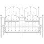 Metal bed frame with headboard and white footboard 120x200 cm by vidaXL, Beds and slatted bases - Ref: Foro24-353504, Price: ...
