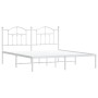Bettgestell aus Metall mit weißem Kopfteil 180x200 cm von vidaXL, Betten und Lattenroste - Ref: Foro24-353492, Preis: 147,38 ...