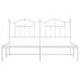 Estructura de cama de metal con cabecero blanco 180x200 cm de vidaXL, Camas y somieres - Ref: Foro24-353492, Precio: 144,50 €...