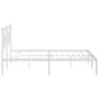 Estructura de cama de metal con cabecero blanco 180x200 cm de vidaXL, Camas y somieres - Ref: Foro24-353492, Precio: 144,50 €...