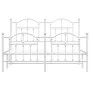 Bettgestell aus Metall mit Kopfteil und weißem Fußteil 135x190 cm von vidaXL, Betten und Lattenroste - Ref: Foro24-353505, Pr...