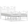 Metal bed frame with headboard and white footboard 120x190 cm by vidaXL, Beds and slatted bases - Ref: Foro24-353503, Price: ...