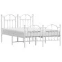 Metal bed frame with headboard and white footboard 120x190 cm by vidaXL, Beds and slatted bases - Ref: Foro24-353503, Price: ...