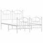 Metal bed frame with headboard and white footboard 120x190 cm by vidaXL, Beds and slatted bases - Ref: Foro24-353503, Price: ...