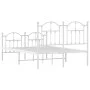 Metal bed frame with headboard and white footboard 120x190 cm by vidaXL, Beds and slatted bases - Ref: Foro24-353503, Price: ...