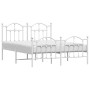 Estructura cama metal con cabecero y estribo blanco 140x200 cm