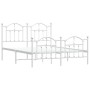 Estructura cama metal con cabecero y estribo blanco 140x200 cm