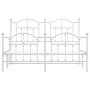 Metal bed frame with headboard and white footboard 140x200 cm by vidaXL, Beds and slatted bases - Ref: Foro24-353507, Price: ...