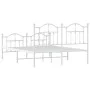 Metal bed frame with headboard and white footboard 140x200 cm by vidaXL, Beds and slatted bases - Ref: Foro24-353507, Price: ...
