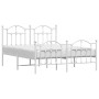 Metal bed frame with headboard and white footboard 140x190 cm by vidaXL, Beds and slatted bases - Ref: Foro24-353506, Price: ...
