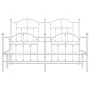 Metal bed frame with headboard and white footboard 140x190 cm by vidaXL, Beds and slatted bases - Ref: Foro24-353506, Price: ...