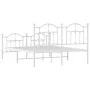 Metal bed frame with headboard and white footboard 140x190 cm by vidaXL, Beds and slatted bases - Ref: Foro24-353506, Price: ...