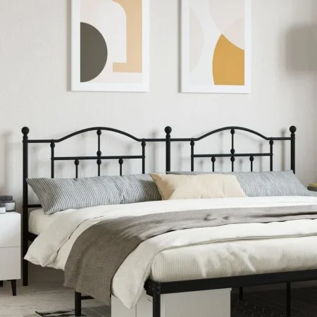 Cabecero de metal negro 200 cm de vidaXL, Cabeceros y pies de cama - Ref: Foro24-353477, Precio: 51,50 €, Descuento: %