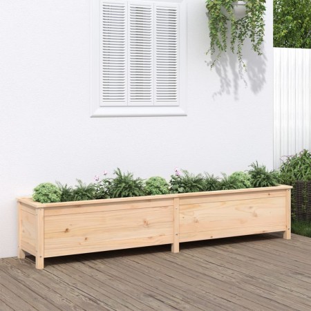 Arriate elevado de jardín madera maciza de pino 199,5x40x39 cm