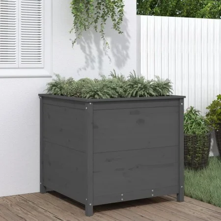 Solid gray pine wood planter 82.5x82.5x78 cm by vidaXL, Pots and planters - Ref: Foro24-825305, Price: 156,82 €, Discount: %