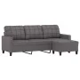 3-seater sofa with stool gray synthetic leather 180 cm by vidaXL, Sofas - Ref: Foro24-3201016, Price: 275,40 €, Discount: %