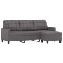 Sofá de 3 plazas con taburete cuero sintético gris 180 cm de vidaXL, Sofás - Ref: Foro24-3201016, Precio: 318,51 €, Descuento: %