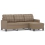 Sofá 3 plazas y taburete cuero sintético color capuchino 180 cm de vidaXL, Sofás - Ref: Foro24-3201018, Precio: 320,24 €, Des...