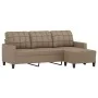 3-seater sofa and footstool in synthetic leather, cappuccino color, 180 cm by vidaXL, Sofas - Ref: Foro24-3201018, Price: 331...