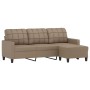 Sofá 3 plazas y taburete cuero sintético color capuchino 180 cm de vidaXL, Sofás - Ref: Foro24-3201018, Precio: 320,24 €, Des...