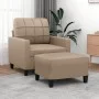 Armchair with footstool in synthetic leather, cappuccino color, 60 cm. by vidaXL, Sofas - Ref: Foro24-3201013, Price: 224,26 ...