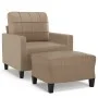 Armchair with footstool in synthetic leather, cappuccino color, 60 cm. by vidaXL, Sofas - Ref: Foro24-3201013, Price: 224,26 ...