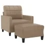 Armchair with footstool in synthetic leather, cappuccino color, 60 cm. by vidaXL, Sofas - Ref: Foro24-3201013, Price: 224,26 ...