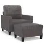 Armchair with synthetic leather gray stool 60 cm by vidaXL, Sofas - Ref: Foro24-3201011, Price: 178,81 €, Discount: %