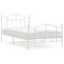 Metal bed frame with headboard and footboard white 107x203 cm by vidaXL, Beds and slatted bases - Ref: Foro24-353502, Price: ...