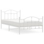 Metallbettgestell mit Kopf- und Fußteil weiß 107x203 cm von vidaXL, Betten und Lattenroste - Ref: Foro24-353502, Preis: 103,7...