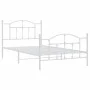 Metal bed frame with headboard and footboard white 107x203 cm by vidaXL, Beds and slatted bases - Ref: Foro24-353502, Price: ...