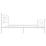 Metal bed frame with headboard and footboard white 107x203 cm by vidaXL, Beds and slatted bases - Ref: Foro24-353502, Price: ...