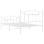 Metal bed frame with headboard and footboard white 107x203 cm by vidaXL, Beds and slatted bases - Ref: Foro24-353502, Price: ...