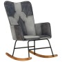 Schaukelstuhl aus echtem Leder und grauem Canvas von vidaXL, Schaukelstühle - Ref: Foro24-339693, Preis: 101,47 €, Rabatt: %