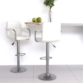 Küchenhocker 2 Einheiten weißes Kunstleder von vidaXL, Küchenhocker - Ref: Foro24-334593, Preis: 120,01 €, Rabatt: %